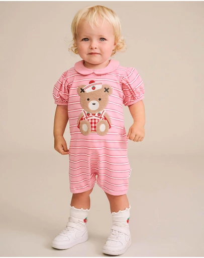 Huxbaby - Nautical Huxette Collar Romper - Babies