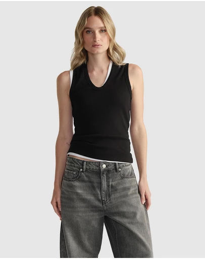 Decjuba - D-Luxe Ribbed Scoop Tank