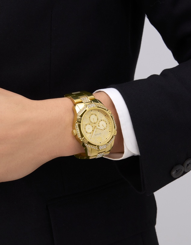 GUESS - Guess Regal  Men's Gold Tone Multi-function Watch