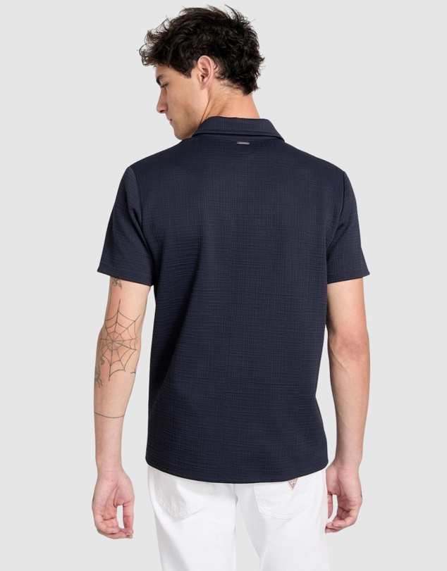 GUESS - Eco Percy Textured Zip Polo Shirt