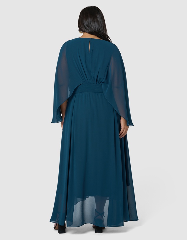 Pink Dusk by Curve Project - Electric Chemistry Cape Maxi Dress