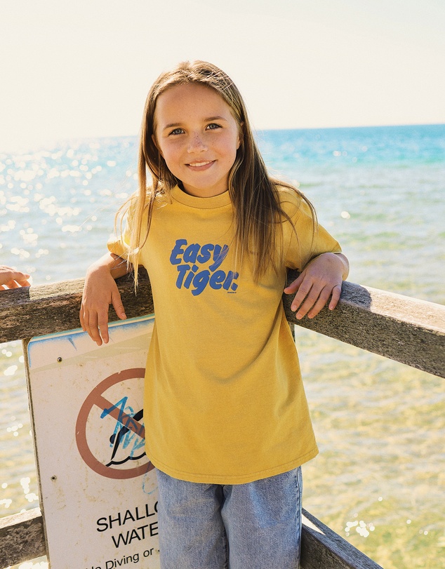 Skwosh - Easy Tiger Kids Slang Tee in Mustard