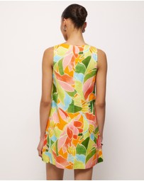 AERE - Fiora Linen Resin Trim Shift Dress