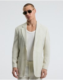 Calibre - Seersucker Check Blazer Stone