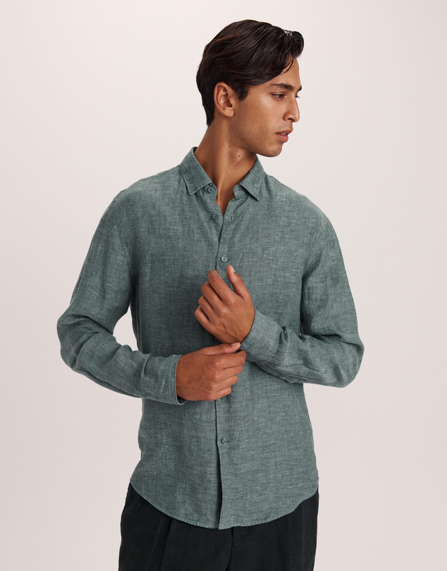SABA - Anderson Long Sleeve Classic Linen Shirt