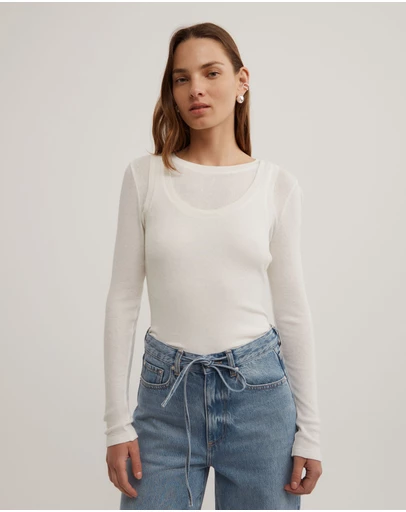 Witchery - Long Sleeve Overlay Top
