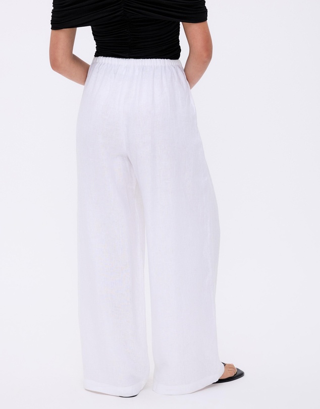 Minima Esenciales - Saffi Mid Rise Wide Leg Linen Pants
