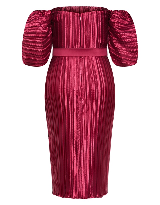 City Chic - Krista Pleat Midi Dress