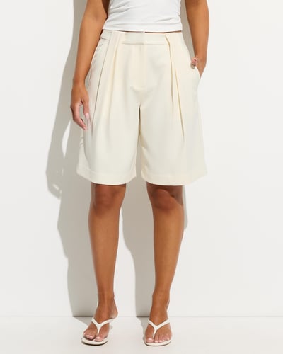 Emmie Low Rise Pleated Tailored Shorts