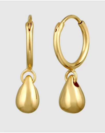 Elli Jewelry - Teardrop Hoop Earrings in Gold-Plated 925 Silver