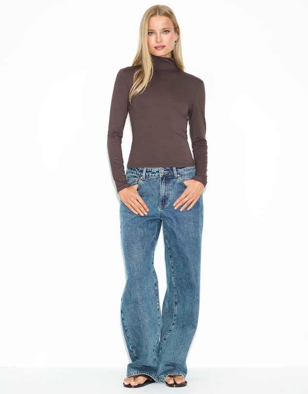 Dazie - Lila Turtleneck Jersey Top