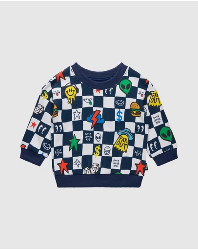 Rock Your Baby - Far Out Check Baby Alexander Sweater
