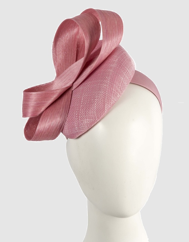 Max Alexander - Dusty Pink Pillbox Racing Fascinator