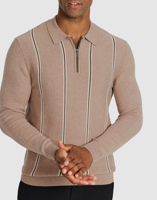 Tarocash - Cedar Stripe Zip Knit
