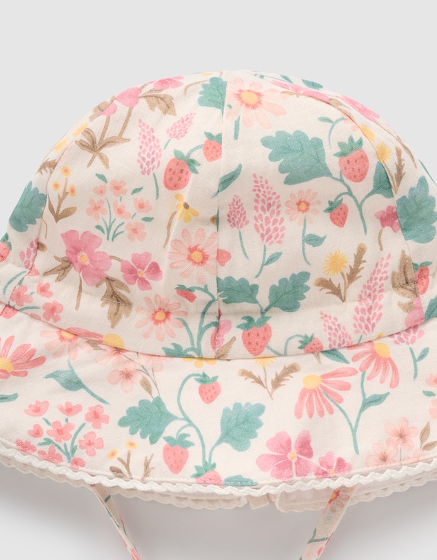 Purebaby - Linen Blend Sunhat- Kids-Babies