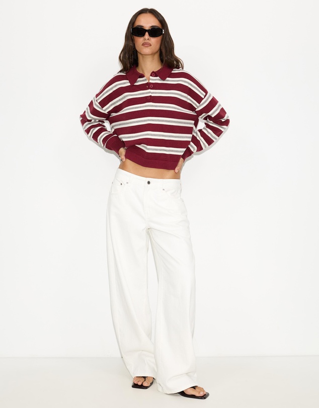 Dazie - Piper Stripe Knit Polo