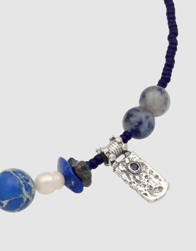 Haze & Glory - ICONIC EXCLUSIVE - Necklace Men Deep Blue Gemstone 925 Sterling Silver