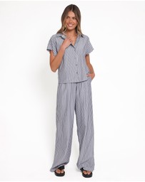 Petal & Pup - Melanie Pant Set - Charcoal Stripe