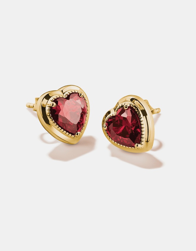 THOMAS SABO - THOMAS SABO Small Red Heart Stud Earrings Gold