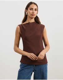 Atmos&Here - Amaris High Neckline Ponte Structured Top