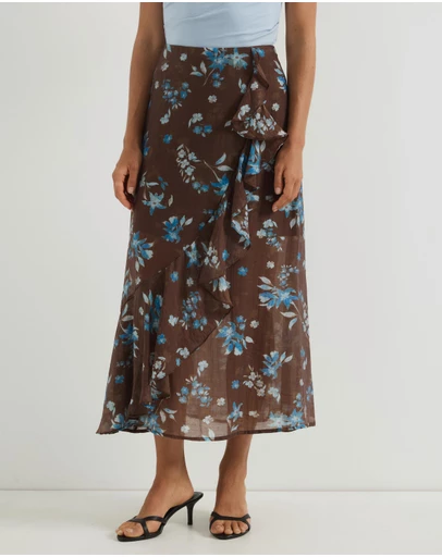 Atmos&Here - Kiki Floral Georgette Maxi Skirt
