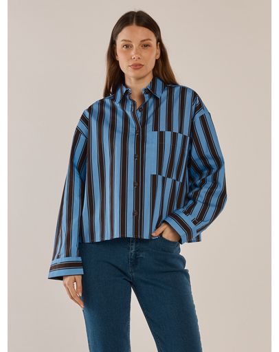 Chocolate/Cornflower Stripe