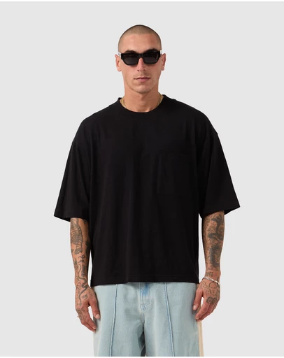 Zanerobe - Cropped Slub Flow Tee Black