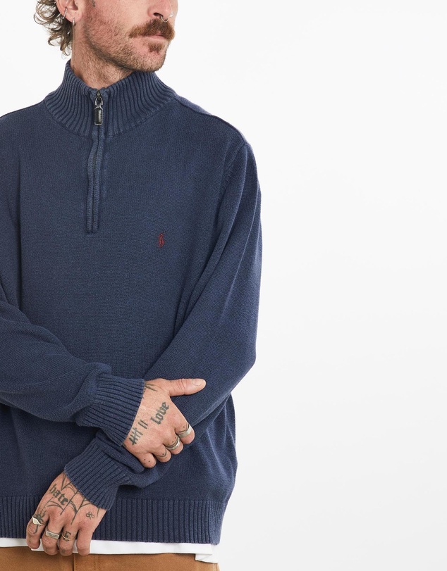 Vintage by The Real Deal - Pre Loved - Vintage 90s Polo Ralph Lauren Quarter Zip Knit Sweater