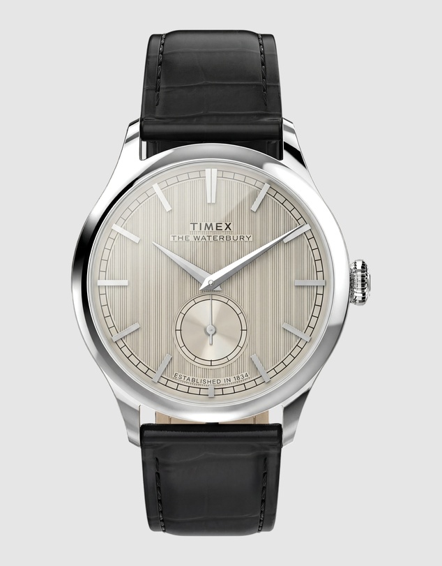 TIMEX - Waterbury Classic 39mm Crocodile Grain Leather Strap Watch
