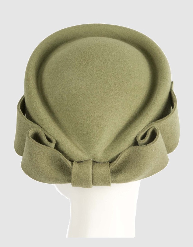 Max Alexander - Felt Olive Pillbox Hat