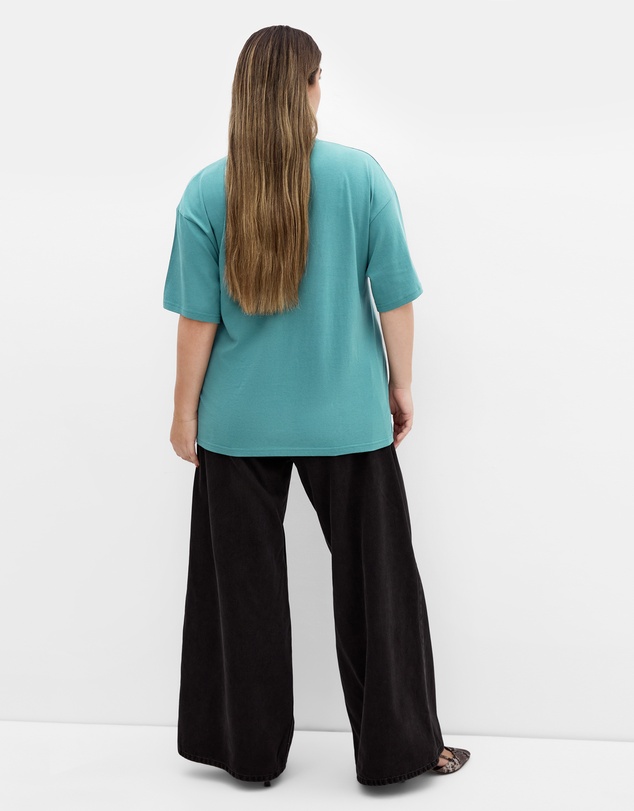 City Chic - Oversized Martini Print Tee
