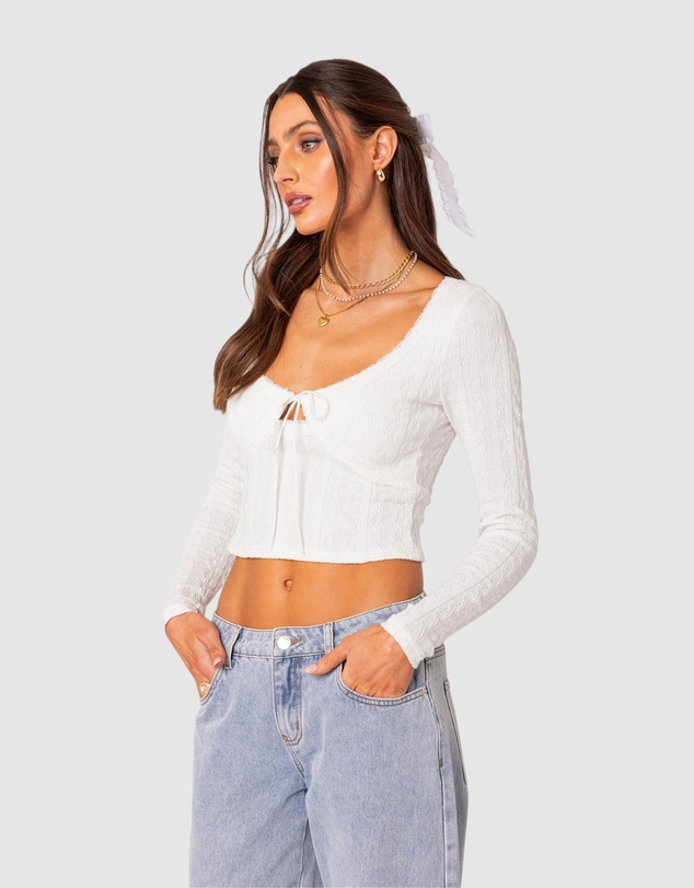 EDIKTED - Lorey Lacey Knit Top