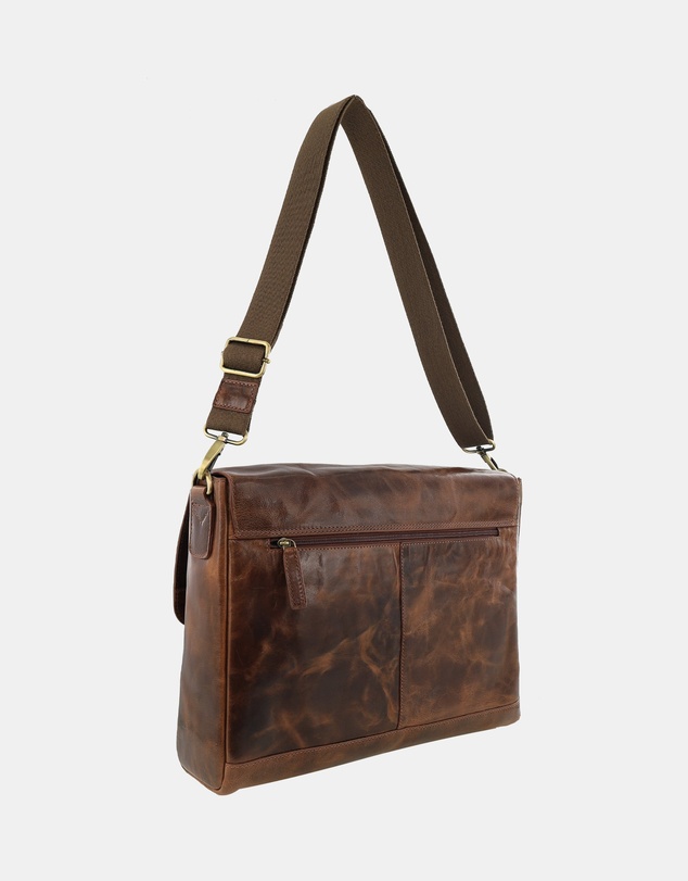 Pierre Cardin - Pierre Cardin Men's Leather Refined Messenger/Computer Bag