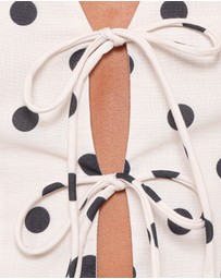 Petal & Pup - Zoie Tie Front Vest - Cream Polka Dot