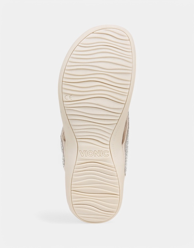 Vionic - Dillon Shine Toe Post Sandal - Cream