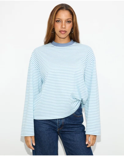 Dazie - Nostalgia Stripe Oversized LS Tee