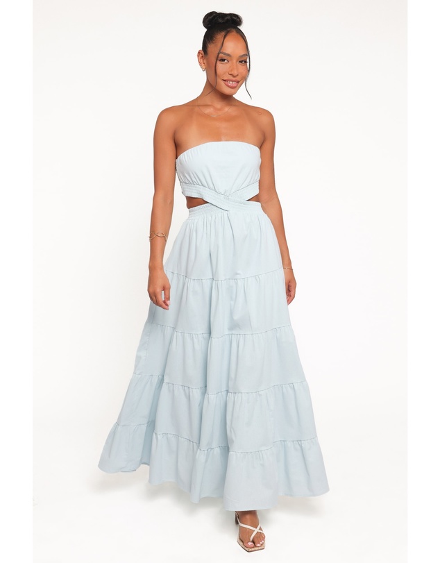 Petal & Pup - Cadence Strapless Maxi Dress - Blue