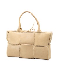 Pre-Loved by Azura Reborn - Pre-Loved Small Suede and Shearling Maxi Intrecciato Arco Tote
