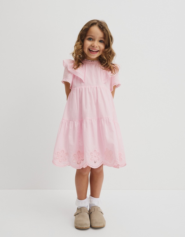 Country Road - Short Sleeve Tier Cutwork Dress