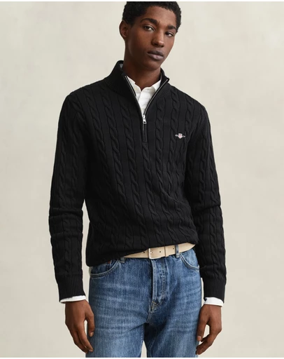 Gant - Cotton Cable Half-Zip Knit