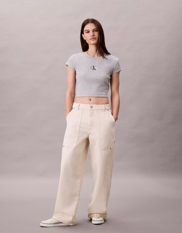 Calvin Klein Jeans - Monogram Logo Ribbed Baby Tee