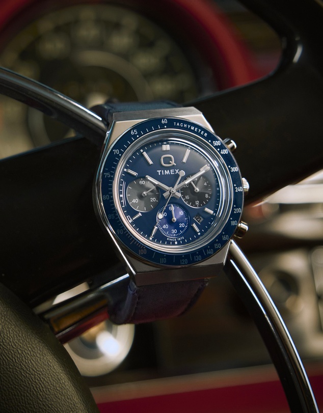 TIMEX - Q Timex® Chronograph 40mm Leather Strap Watch