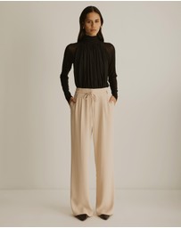 Atmos&Here - Elena Belted Wide Leg Pants