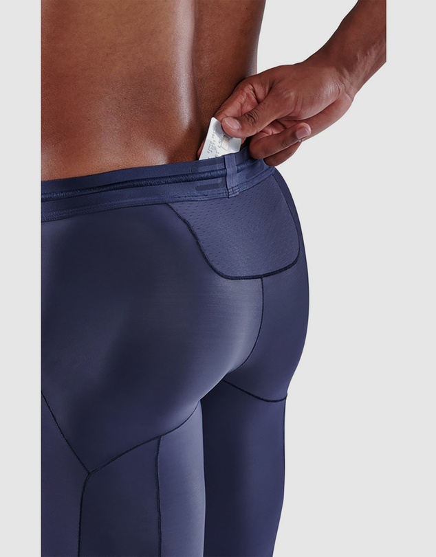 SKINS - SKINS Compression Men's Series-5 Gym/Running Long Tight Navy Blue