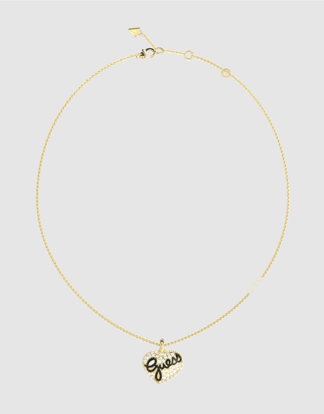 GUESS - Silver-Tone Vintage Guess Heart Necklace