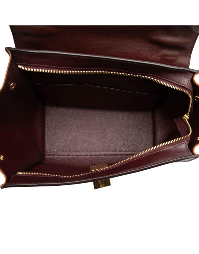 CELINE - Pre-Loved Small Tricolor Leather Trapeze Satchel
