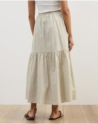 Atmos&Here - Vienna Cotton Gathered Midi Skirt