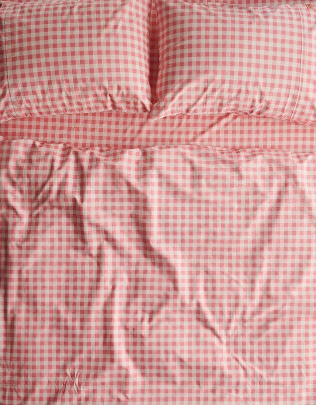 Kip&Co - Gingham Candy Organic Cotton Fitted Sheet Cot - Babies