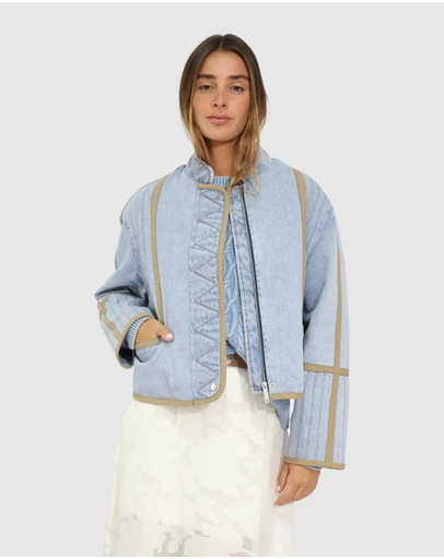 Belle & Bloom - Free And Forward Quilted Denim Jacket