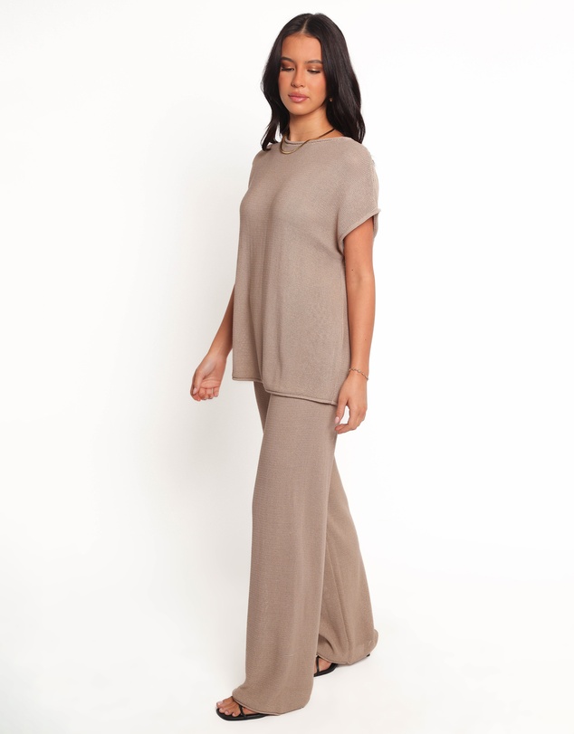 Petal & Pup - Stassia Knitted Pant Set - Brown